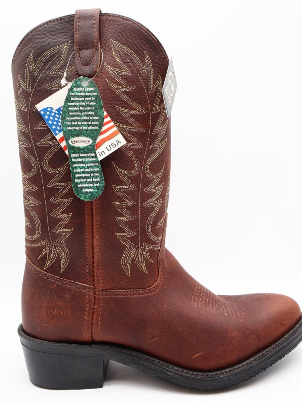 Double-H Boots Mens 8.5 D USA Leather Work Western Cowboy Boots NIB 3269 - Picture 16 of 16